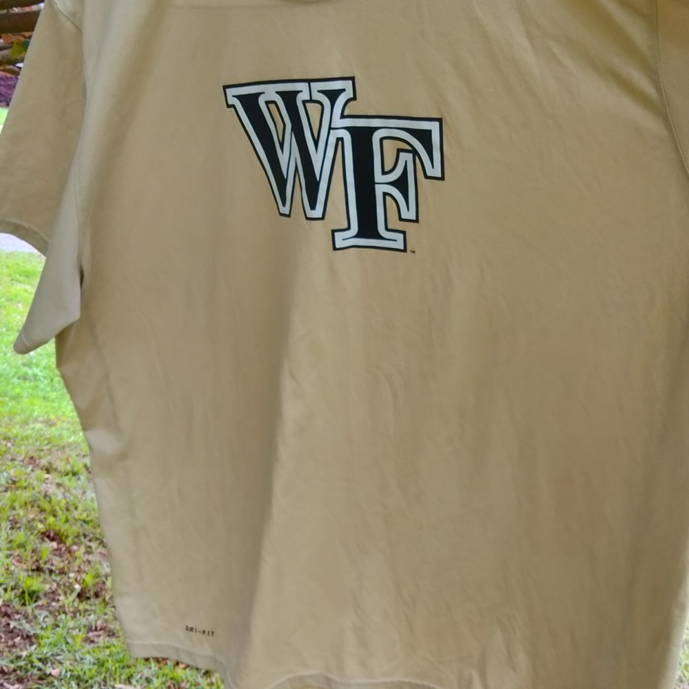 Nike Tan Short Sleeve Tee with Wake Forest Logo
